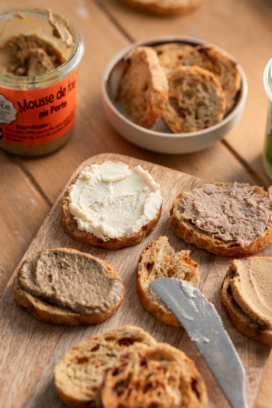 toasts et tartinades bocaux de Jacote