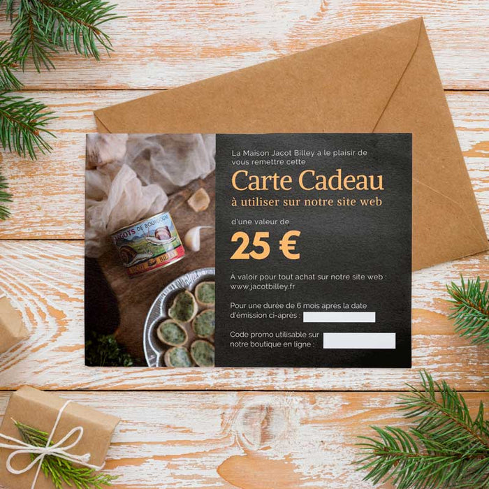 Carte cadeau de la Maison de Jacote