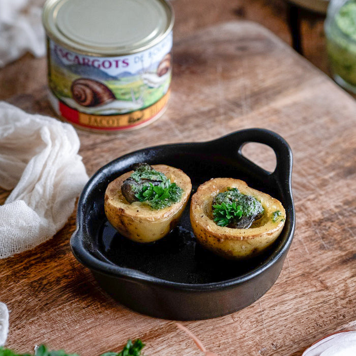 Recette de fête - pommes de terre farcies aux escargots
